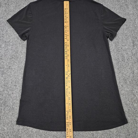 Athleta True Cotton Tee Black Short Sleeve Small Lightweight Soft Stretch Fit - Picture 6 of 6